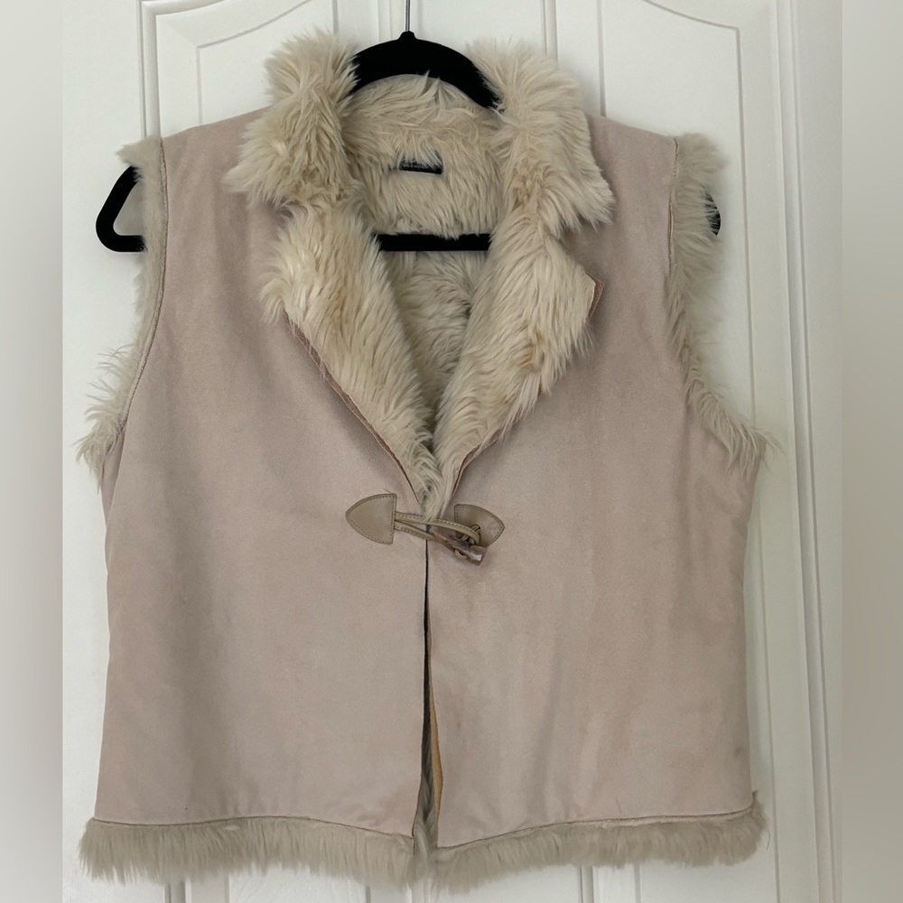 Fur-lined Faux Suede Vest